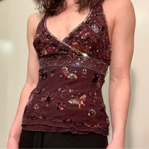vintage y2k sparkly butterfly top